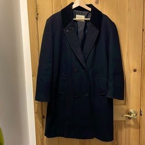 Vintage Black Wool Pea Coat by Sequence.